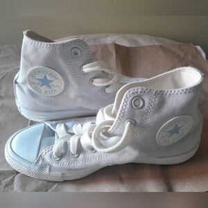 Converse High-Top Sneakers - White and Light Blue